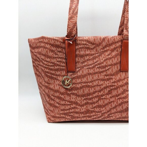 MICHAEL KORS The Michael Bag logo print faux-leather large tote -DEEP ORANGE - Picture 3 of 14